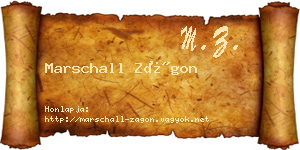 Marschall Zágon névjegykártya